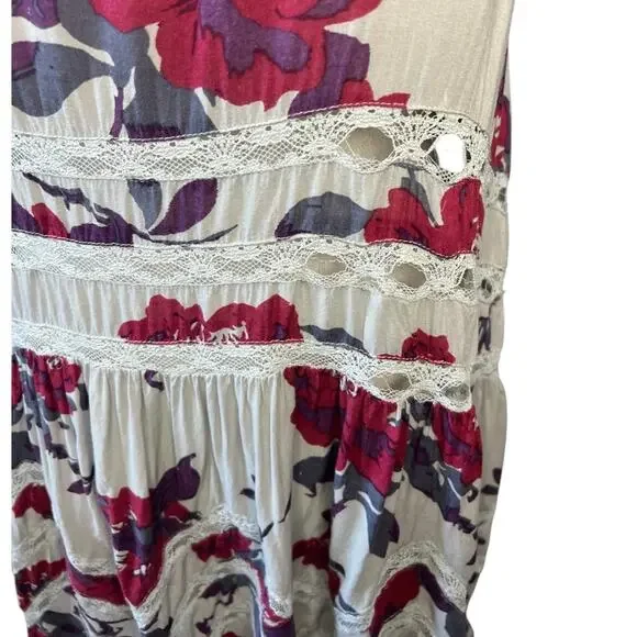 Free People Intimately Free People Slip Dress Floral Voile and Lace Trapeze boho - Picture 5 of 7